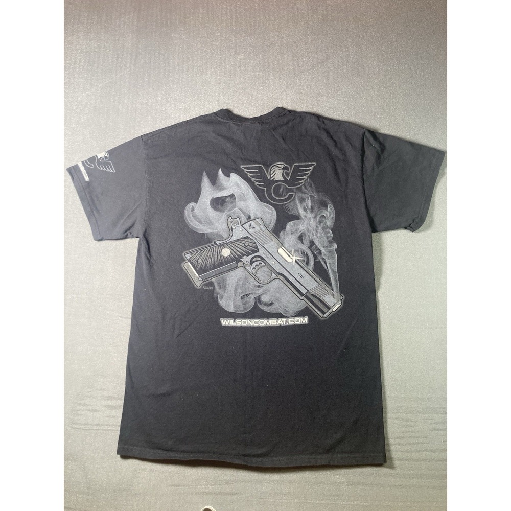 Wilson Combat Short Sleeve - 1911 Gun Pistol Graphic 2 Sided Black M